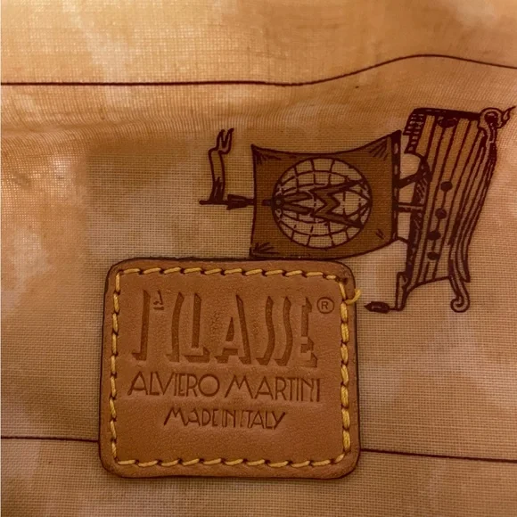 Alviero Martini Tan Map Print Sling Backpack Featuring United States - Picture 7 of 15